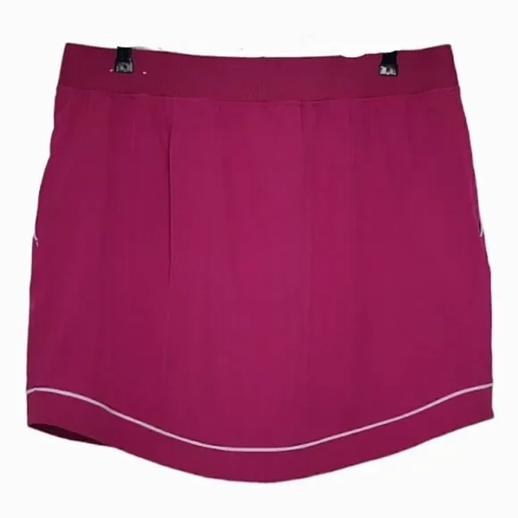 Izod Fusha With White Trim Drawstring Curved Hemline Golf Skort Size 14 - Picture 4 of 6